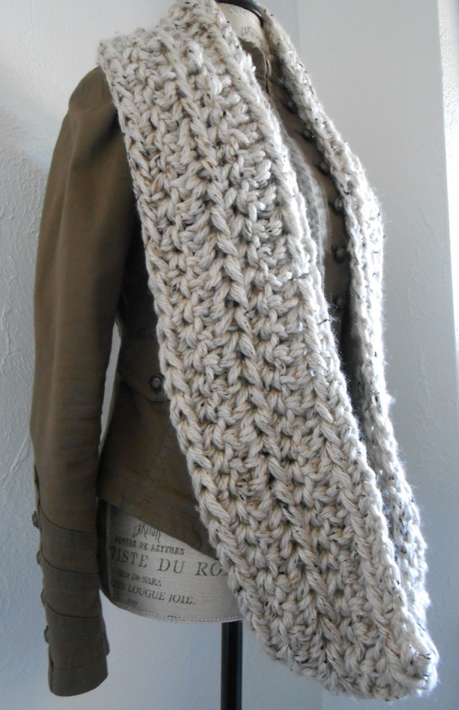 Chunky Infinity Scarf Cowl Long Chunky Oatmeal