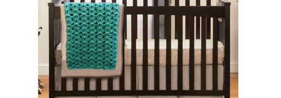 Sea Gree Nursery Room Decor Handmade Crochet Baby Blanket