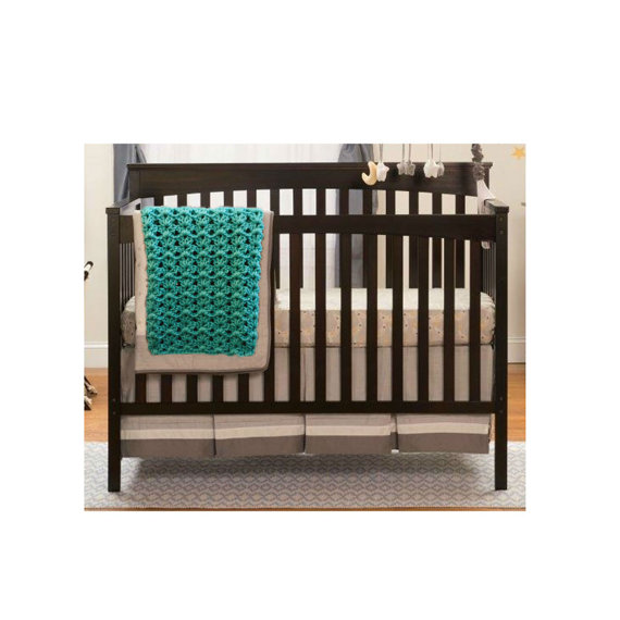 Sea Green Nursery Room Decor Handmade Crochet Baby Blanket